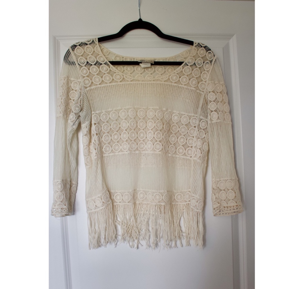 SJS Boho Fringe Crochet Top